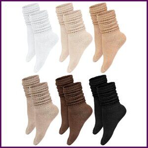 6 Pairs Women's Fuzzy Slouch Socks Warm Winter Fluffy Slipper Socks